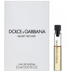 Dolce & Gabbana Velvet Vetiver 1,5 ml 0,05 fl. kaksi litraa. virallinen parfyyminäyte