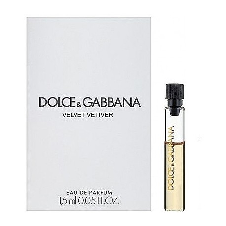 Dolce &amp; Gabbana Velvet Vetiver 1, 5 ML 0, 05 fl. un oz. muestra oficial de perfume probador de perfume