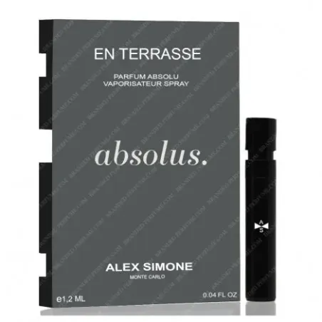 Alex Simone En Terrasse Parfum Absolu 1.2ml 0.04 fl. oz. oficiālie smaržu paraugi smaržu testeris